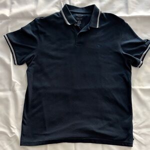 American Eagle Outfitters Men’s Navy Polo with White Contrast Trim